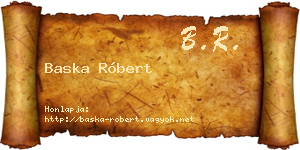 Baska Róbert névjegykártya